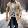 Men's Jackets Men Loose Casual Single-breasted Overcoat Fashion Long Sleeve Woolen Coat Classic Autumn And Winter Jacket