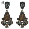 Yayi Jewelry New Brown Glass Gray Rhinestone Dangle Crystal Earring Women's Fashion Anding Gold Gold Gem Earrings 1165201D