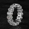 Luksusowy owalny pierścień diamentów moissanite 100% oryginalny 925 Srebrny srebrny zaręczyny Pierścienie dla kobiet Bridal Jewelry308e