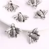 Legering 150 pcs Vintage Style Bronze Silver Zink Alloy Honey Bee Charms ketting hanger voor sieraden maken 21x16mm234d