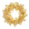 Fleurs décoratives Gold Christmas Couronne de balles 16 pouces Ornements à la maison Décorts de vacances Ornement de hangage fardeau des vacances