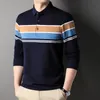 Top Grade modemerk gestreepte luxe designer kleding voor mannen Polo Shirt Classic Fit Casual Long Sleeve Tops Clothing 231222