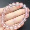 Link Armbanden Natural Starlight Rose Quartz Bracelet Charms Strand Exquisite for Women Sieraden Gift Haling Crystal Energy 1 stcs 9,5 mm