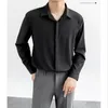 Men's Casual Shirts Men Long Sleeve Solid Simply Teens Handsome Gentle Fashion Clothing All-match Personal Japanese Kpop Streetwear Cozy H36