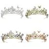 Haarklammern Vintage Braut -Tiaras Kristallkronhaarbänder elegante Blumenkranz Tiara Hochzeitszubehör Braut Stirnband Schmuck Schmuck