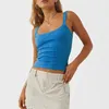 Tanques de mujeres Camisole de verano Wear Knitting Color sólido Top Top Muscle Tee Camisa Camina sin mangas