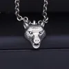 Vintage 925 Sterling Silver Necklace Men's Anger Forest Series Wolf Head Pendant Necklace Wild AJ Men and Women Coar Neckl226m