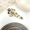 New Acetato Marble Leopard Print Hairpin para mulheres meninas Tortoisshell Hair Fork Clipes Mulheres Lady Hair Jewelry Acessórios