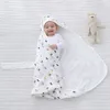 01 Ano 0 LDR Swaddle Blanket Sixlayer Cotton Galze Baby Sleeping Bag Four Seasons Cartoon Capuz 231222