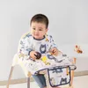 Bib d'alimentation pour les bébés garçons filles 6-36 mois de tablier étanche étanche Smock avec couverture de table Message gratuit Couverture complète Bib 231222