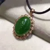 Vintage Women Gemstone Wholesale Gold Spinach vert naturel naturel HETIAN JASPER CHARM JADE PENDANT