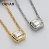 OEVAS Real 1 Emerald Cut D color Moissanite Pendant Necklace Gold Color 100% 925 Sterling Silver Party Fine Jewelry Gifts 210319279c