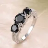 Tre stenringimitation Mosang Diamond Emerald Zircon Ring Smycken