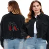 Vêtements d'extérieur plus taille 4xl 5xl 6xl 7xl 8xl veste hiver pour les femmes imprimées à talon élevé Abrigos Para Mujeres Chamarra Dama Jeans Outwears