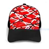 Ball Caps Fashion Frankenstrat Pattern Red Black White Basketball Cap Men Women Graphic Print Unisex Adult Hat