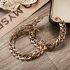 Large Circle Link Chain Hoop Earrings for Women Female Punk Big Metal Hollow Gold Color Geometric Earring Fashion Jewelry2176