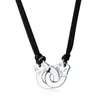 Fashion Jewelry 925 Silver Handcuff Les Menottes Pendant Necklace With Adjustable Rope For Men Women France Bijoux Collier Gift239N