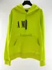 Herren Amirs Hoodies Sweatshirts Herren Designer Fashion Herren Sweatshirt Mantel Fluoreszenzes grüne Buchstaben Stickerei