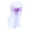 50PCLlot Sheer Ribbon Organza Wedding Decorations krzesło Katedry Knot Pasek Pokrywa Paski Bows Katedry Krzesła Dekoracja Dekoracja 231222