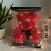 25 cm Rose Bear Artificial Flowers with Bear Christmas Valentine's Day Present Birthday Present For Wedding Party DHL/UPS