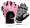 Cykla halvfinger Gym Glove Pink Red Fingertips Sportcykel utan kvinna