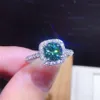 2CT Wedding Rings Luxury Jewelry 925 Sterling Silver Fill Round Cut Emerald Pave White Sapphire CZ Diamond Gemstones Women Party O273Z