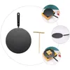 Pans Nonstick Crepe Pan Flat Griddle: Frying Skillet With Spreader For Omelette Tortillas Pancake Dishwasher Safe 30cm