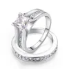 Três best -sellers Jewelry Casal Engagement Wedding Zircon Ring