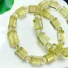 Link Bracelets Natural Citrine Bucket Contas Bracelet String Frend Strand Requintado Jóias Cura de Cristal de Cristal 7x12mm