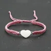 Charm Bracelets Paare Armband Edelstahl Liebe Herz handgefertigtes geflochtenes Seil für Frauen Liebhaber wünschen gute glückliche Pulsera