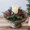 Fiori decorativi carini da 28 cm a filo rosso portacandele ghirlanda per festival fai -da -te decorazione di natalizi ornamenti creativi per il design artistico di Natale