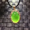 Vintage Women Gemstone Wholesale Gold Spinach vert naturel naturel HETIAN JASPER CHARM JADE PENDANT