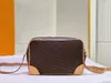 Cross Body M51274 Großer Vintage Vintage -Kamera -Tasche Crossbody -Tasche für Männer und Frauen klassische Leinwand mit gelben Lederausstattungsbeutel verstellbarer Umhängetaschen