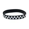 Charmarmband 1 datorer rutig racing flagga silikon armband punk stil sportgummi armband