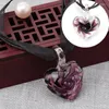 Pendant Necklaces Murano Glass Necklace Flowers Ribbon Chain
