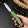 Nieuwe Micro Tech UT85 (A14) OTF Auto Knife 2.952 "D2 Steel Blade, aluminiumlegering, camping Outdoor Tactical Combat Zelfverdedigingsmessen EDC Pocket Tool UT88