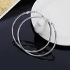 Kolczyki obręcze Charms 925 Sterling Silver Classic 5-8CM Big Circle for Women Party Wedding Biżuter