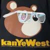 Herren Sweatshirts Designer Hoodies Mode Streetwear Kanyes West Dropped Out of School Little Bear Trendy Br Rundhals-Hoodie American Street Texture Long gedruckt