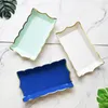 Disposable Dinnerware 4Pcs/Set Plate Delicate Craft Flat Bottom Tableware Rectangular Cake Fruit