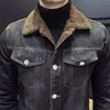 2023 Autunm e Winter Men's Lamb Velvet Light Denim Jacket Slim Jean Coat Mens Casual Outwear 231222