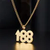 Numero di titanio maschile in acciaio 88 UP sostenendo un numero semplice numero penzola a catena unisex regali di gioielli catene237i