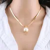 Anhänger Halsketten Doppelschichten Barock Perlenperlen Halskette für Frauen Charme Porträt Choker Ketten Schmuck Schmuckschmelze Ketten