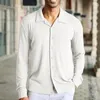 Men's Casual Shirts Fashionable Button Up Shirt Lightweight Long Sleeve Top For Work And Outdoor Activities Easy To Care