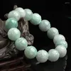 Bangle Natural Jade Lotus Hand String Fashion Men's and Women's utsökta high-end talismans smyckeskydd Säker född gåva