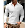 Men's Polos Spring Autumn Men Zipper Polo Shirts Smart Casual Slim Male Clothes Tees Streetwear Fashion Versatile Long Sleeve Top