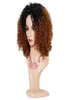 合成ウィッグkryssma wis fo hair hair full wig with curl 2022ファッション抵抗性レッドワインショートカーリートビ55464