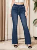 Frauen Jeans 2023 Winter High Stretch Elastic Taille Stiefel schneiden Mode Slim Fit Hip Lift Denim Flared Casual Hosen S-2xl