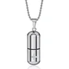 Fashion Jewelry Simple Personality Pills Titanium Steel Pendant Stainless Steel Capsules Pendant Necklace270a