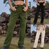 Frauenhose 2023 Mode elastische Taille Personalisierte Tasche Denim Cargo Freizeitkonjuntos de Pantalones Mujer