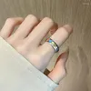 Ringos de cluster 925 Sterling Silver Rainbow Letter Ring Wedding Ajustável para mulheres itens por atacado de joias com dinheiro